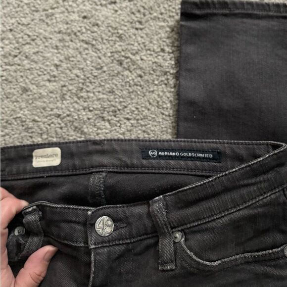 Ag Adriano Goldschmid Premium Skinny Jeans Distressed Black Size 26 T - Picture 6 of 8